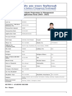 Post Graduate Programme in Management Application Form (2019 - 2021)