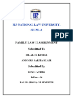 H.P National Law University, Shimla: Family Law-Ii Assignment Submitted To