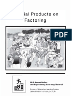 Special Products On Factoring PDF