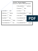 Class Worksheet On Possessive Adjectives - Revised