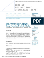 A Survey On The Intake of Energy Drinks Among College Students and Young Professionals in Metro Manila - Barcelona - Asian Journal of Agriculture and Food Sciences