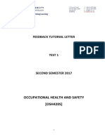 Occupational Health and Safety Test 1 - Memorandum