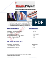 Heat Ageing 188 Hrs. at 70° C,: Material Data Sheet For Silicone Sponge Tube, Cords & Gaskets