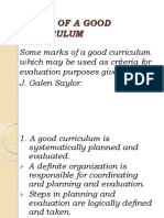 Qualities of A Good Curriculum