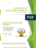 Balanceo de Ecuaciones Químicas - Diapositivas