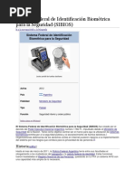 Sistema Federal de Identificación Biométrica para La Seguridad