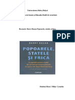 Recenzie Barry Buzan Popoarele, Statele Și Frica