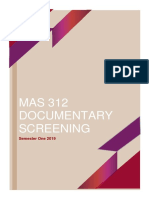 MAS 312 Documentary Screening: Semester One 2019