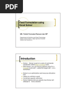 Feed Formulation Using Excel Solver: MK. Teknik Formulasi Ransum Dan SIP