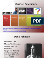 Denis Johnson's Emergency: Emergenc y Key Words and Info Themes Questions