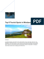 Top 5 Tourist Spots in Mindanao