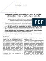 Antioxidant and Antimicrobial Activities of Chowlai (Amaranthus Viridis L.) Leaf and Seed Extracts