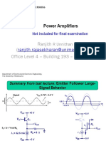 Power Amplifiers: Ranjith Office Level 4 - Building 193 - EEE Building