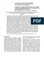 Effect of Plant Spacing and Use of Organo-Mineral Fertilizers On Biomass Yield and Profitability of Solanum Scabrum Cultivation On An Aquox in The Western Highlands of Cameroon