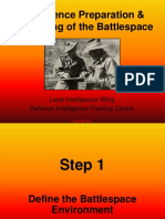 Intelligence Preparation & Monitoring of The Battlespace: Land Intelligence Wing Defence Intelligence Training Centre