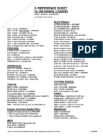 Quick Reference Sheet: Model: Dl-300 (Wheel Loader)