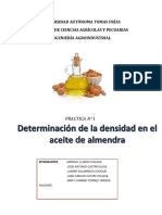 Determinación de La Densidad en El Aceite