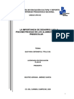 La Importancia de Desarrollar La Psicomotricidad en Los Alumnos de Nivel Preescolar