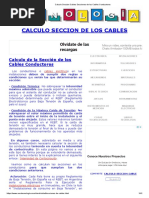 Calculo Seccion Cables Secciones de Los Cables Conductores