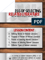 Lesson6 Process of Selecting Related Literature