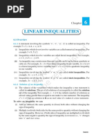 Linear Inequalities: 6.1 Overview