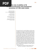 The Role of Addition of Ni On The Microstructure and Mechanical Behaviour of C-MN Weld Metals