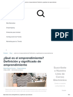 ¿Qué Es El Emprendimiento - Definición y Significado de Emprendimiento PDF