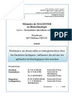 Memoire de MAGISTER en Biotechnologie Op 98 Pages