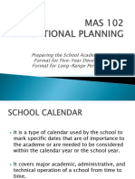 Preparing The School Academic Calendar Format For Five-Year Development Plan Format For Long-Range Perspective Plan