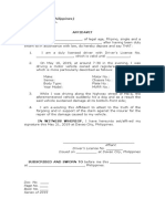 Affidavit of Own Damage To Vehicle