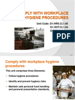 Comply With Workplace Hygiene Procedures: Unit Code: D1.HRS - CL1.05 D1.HOT - CL1.04 D2.TTO - CL4.10