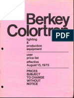 Berkey Colortran Lighting & Production Equipment Price List 8-1975