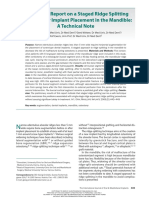 Preliminary Report On A Staged Ridge Splitting Technique For Implant Placement in The Mandible: A Technical Note