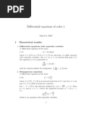 Differential Equations of Order 1: 1 Theoretical Results