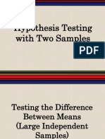 Hypothesis Testing With Two Samples