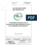 Plan de Trabajo para Losa de Tableros Electricos