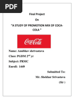 Final Project On "A Study of Promotion Mix of Coca-Cola "