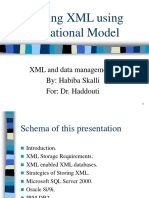 Storing XML Using Relational Model: XML and Data Management By: Habiba Skalli For: Dr. Haddouti