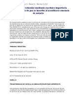 Transferencia Vehicular Mediante Escritura Imperfecta Otorgada Por Juez de Paz Se Inscribe Al Acreditarse Ausencia de Notario