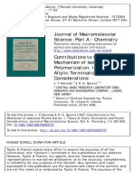 Contributions To The Mechanism of Isobutene Polymerization