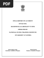 Final Report On Accident Involving Diamond Da-42 Aircraft VT-NFM Operated by National Flying Training Institute ON 26/04/2017 AT GONDIA