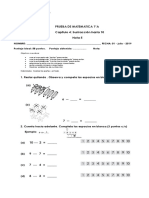 Evaluación de Matemática Primero Básico Método Singapur