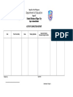 Department of Education: Schools Division of Digos City Activity Completion Report