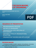 Concept of Decision Making and Nature of Organizing