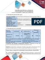 Guía de Actividades y Rúbrica de Evaluación. Task 4 - Speaking Production