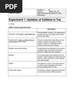 Isolation of Caffeine From Tea