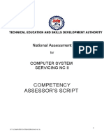 Competency Assessor'S Script: National Assessment