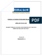 Federal Summer Internship Project Report: "Market Trend Analysis and Sourcing of Car Loan Through Dealer Channel"