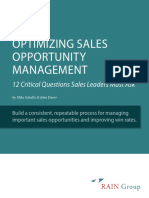 Optimizing Sales Opportunity Management: 12 Critical Questions Sales Leaders Must Ask