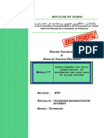 Module n17 Etablissement Des Devis Quantitatifs Et Estimatifs Des Lots Gros Et Second Oeuvres TDB Ofppt